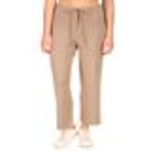 Sanctuary Cotton Ribbed Drawstring Pants In Heather Truffle XXS - Picture 3 of 3